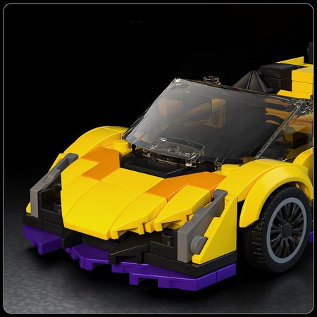 Klocki Konstrukcyjne Auto Samochód Wyścigowy 363 Elementy + Gablota MOULD KING