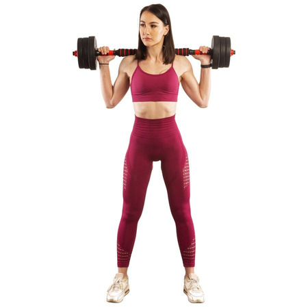 Zestaw Hantle Regulowane Sztanga Sztangielki Z Wymiennym Obciążeniem 2x10kg