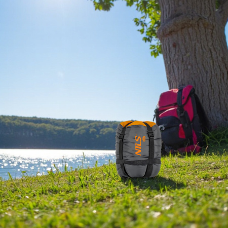 NILS Śpiwór Turystyczny Mumia Ciepły Z Kapturem 215x75 cm