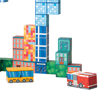 Klocki Magnetyczne Konstrukcyjne Zestaw 58 Elementów Edukacyjne Dla Dzieci