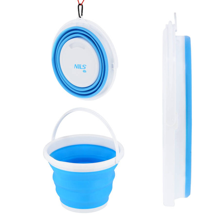 NILS Składne Kompaktowe Wiadro Wiaderko Turystyczne Kampingowe 10L