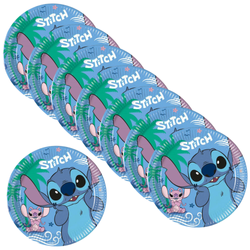 Talerzyki Papierowe Ozdobne Na Przyjęcie 20 cm Stitch & Angel 8 szt. PROCOS