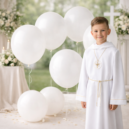 Balony Białe Klasyczne Pastelowe Balony 19" na Ślub Wesele GEMAR 50 szt.