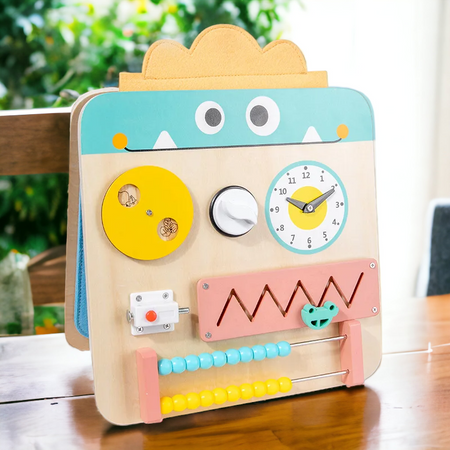 Drewniana Tablica Manipulacyjna Sensoryczna Montessori Dla Dzieci 2w1