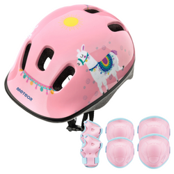 Kask Rowerowy Regulowany Dziecięcy Wentylowany + Zestaw Ochraniaczy