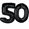 Balony Foliowe Czarne Metaliczne Dekoracja Na Urodziny 50 Lat 92 cm GODAN