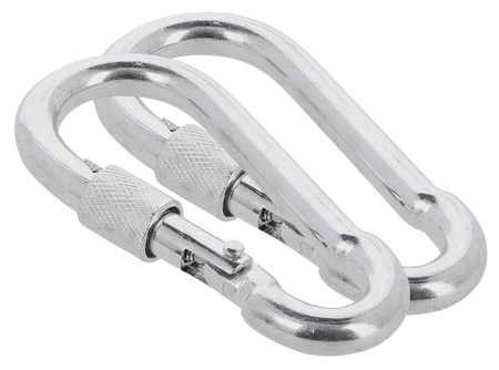 Zestaw 4x Karabińczyk Strażacki Ocynkowany Wspinaczkowy 10 mm Do Huśtawki