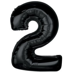 Balon Foliowy Czarny Dekoracja Na Urodziny Jubileusze GODAN 92 cm Cyfra 2