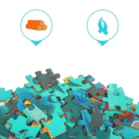 Puzzle Drewniane Dla Dzieci Ocean Zestaw 100 Elementów TOP BRIGHT