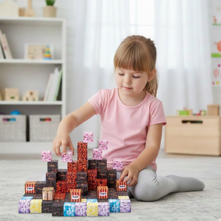 Klocki Magnetyczne Konstrukcyjne Zestaw 86 Elementów Edukacyjne Dla Dzieci