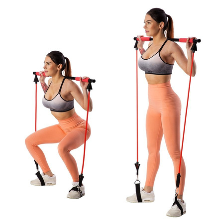 HMS Drążek Do Ćwiczeń Fitness Treningu Pilates + Gumy Oporowe