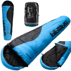 Ciepły Śpiwór Mumia Turystyczny Z Kapturem 220x75 cm METEOR