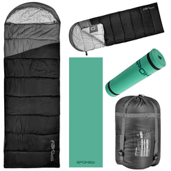 Ciepły Śpiwór Turystyczny Koperta Pod Namiot 230x75 cm + Karimata