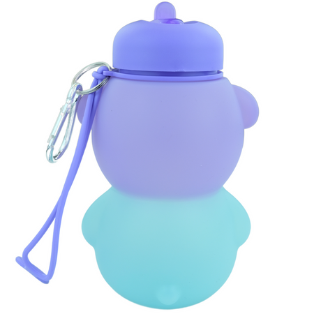 MERKAN Butelka Sportowa Bidon Silikonowy Na Wodę Miś 600 ml