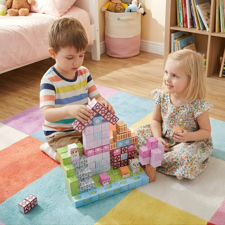 Klocki Magnetyczne Konstrukcyjne Zestaw 110 Elementów Edukacyjne Dla Dzieci
