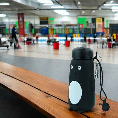 MERKAN Butelka Sportowa Bidon Silikonowy Składany Pingwin 500 ml