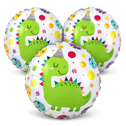 Balony Foliowe Dekoracyjne Imprezowe Na Urodziny Dinozaury Zestaw 3szt. 18"