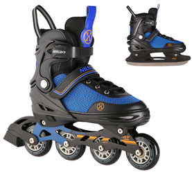 NILS Łyżworolki 2w1 Rolki Regulowane Rekreacyjne Łyżwy Hokejowe