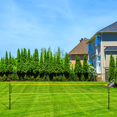 Zestaw 2 Rakiety + 3 Lotki Nylonowe + Siatka 630 cm Do Gry W Badmintona