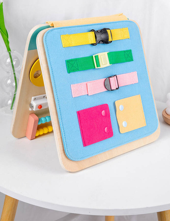 Drewniana Tablica Manipulacyjna Sensoryczna Montessori Dla Dzieci 2w1