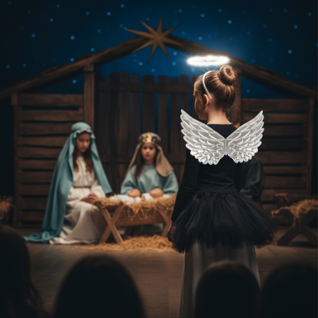 Skrzydła Anioła + Aureola Aniołka Przebranie Na Jasełka Bal Świętych GODAN