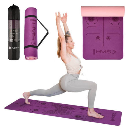 Mata Antypoślizgowa Do Ćwiczeń Fitness Yogi Crossfit Z Pokrowcem 182x61 cm