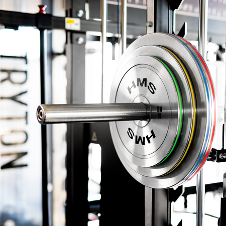 Zestaw Talerzy Obciążeń Olimpijskich Na Gryf Sztangę Chromowana Stal HMS 2 x 10 - 25 kg