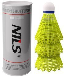 Lotki Do Gry W Badmintona Nylonowe Żółte NILS Komplet 3 szt.