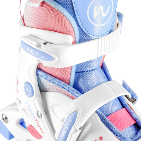 3w1 Rolki Regulowane Wrotki Dziecięce Białe Rekreacyjne ABEC-7 Nils Fun