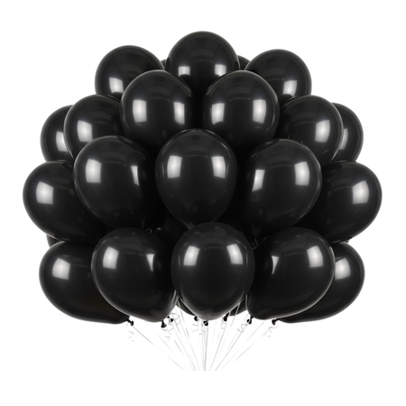Balony Lateksowe Pastelowe Czarne Na Urodziny Ślub Wesele 12" - 100 szt.