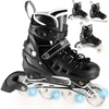 Łyżwy Rolki Regulowane LED Dziecięce Hokejowe 4w1 Łyżworolki Kauczukowe