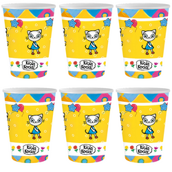 Kubeczki Papierowe Ozdobne Na Przyjęcie 250 ml Kicia Kocia GODAN 6 szt.