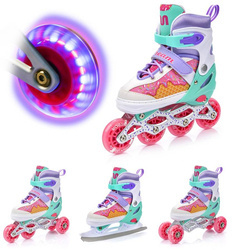 Łyżworolki 4w1 Rolki Rekreacyjne Łyżwy Regulowane Wrotki Rolko-Wrotki