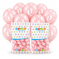 Balony Na Baby Shower Klasyczne Dziecięce Stópki Pudrowy Róż 13" 100 szt.