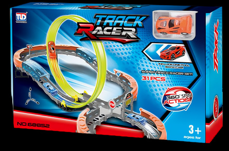 Tor Wyścigowy Samochodowy Pull Back Dla Dzieci + 3 Samochodziki