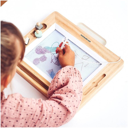 MAMABRUM Drewniany Znikopis Z Pieczątkami - Tablica Do Rysowania