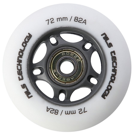 Kółka Do Rolek Kauczukowe 72 mm Zestaw 4 szt. + Łożyska ABEC-9 Białe Matowe