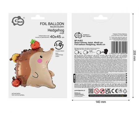 Balony Foliowe Duże Jeżyk Lis Miś Zestaw Na Jesień Bal Jesieni Przyjęcie