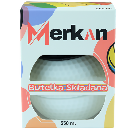 MERKAN Butelka Sportowa Bidon Składany W Kształcie Piłki Z Ustnikiem 550 ml