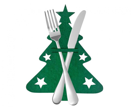 Etui Na Sztućce Świąteczne Pokrowiec Choinka Na Boże Narodzenie 12 szt.