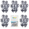 Balony Lateksowe Srebrne Klasyczne Chromowane Na Ślub Wesele 33cm - 50 szt.