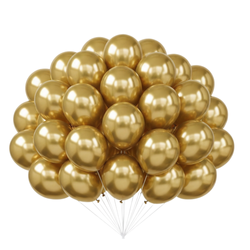 Balony Złote Klasyczne Lateksowe Shiny Na Przyjęcie Ślub 13 cm - 100 szt.