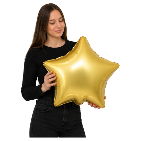 Balon Foliowy Dekoracyjny Ozdobny Imprezowy Gwiazda Na Urodziny Złoty 19"