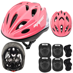 Kask Rowerowy Regulowany Dziecięcy Otwory Wentylacyjne + Zestaw Ochraiaczy