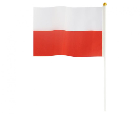Flaga Polski 14x21 cm Na 11 Listopada Patriotyczna Z Patyczkiem 20 szt.