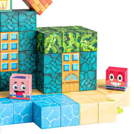 Klocki Magnetyczne Konstrukcyjne Zestaw 105 Elementów Edukacyjne Dla Dzieci