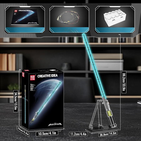 Klocki Konstrukcyjne Miecz Świetlny Świecący Laserowy 1089 Elementów MOULD KING