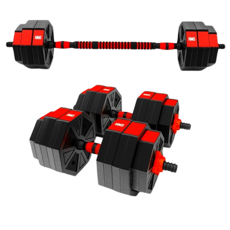 Zestaw Hantle Regulowane Sztangielka Sztanga Do Ćwiczeń 2x20 kg HMS