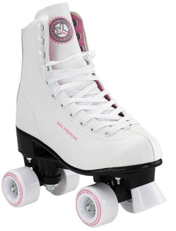 Wrotki Klasyczne Retro Kauczukowe Kółka Białe Rekreacyjne Sznurowane NILS