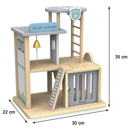 Drewniany Komisariat Policji Z Akcesoriami MAMABRUM